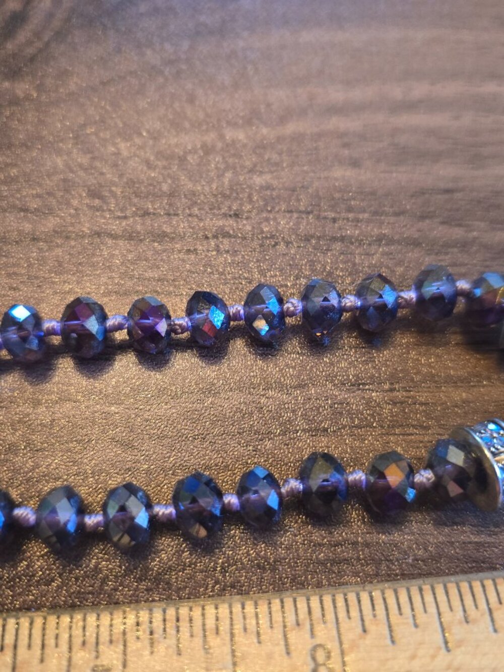 Kirks Folly Silver Tone Iridescent Purple Crystals Magnetic Enhancer Necklace